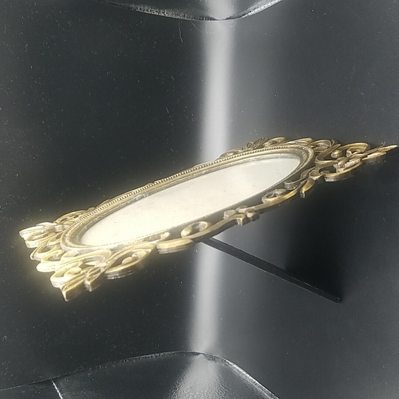 Vintage Ornate Heavy Brass Oval Picture Photo Frame - Picture 3 of 11